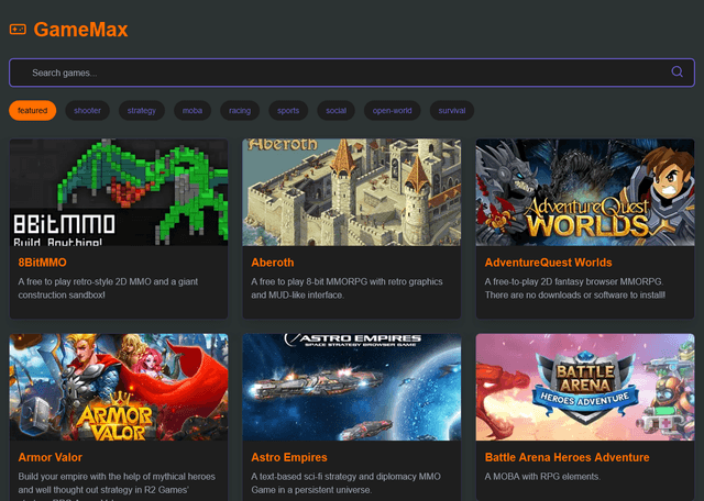 Online Gaming platform - GameMax